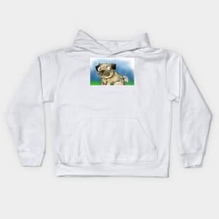 Cartoon Pug Dog Kids Hoodie